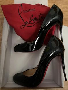 Guaranteed Authentic Christian Louboutin Shoes or Your Money Back. New and Pre-Owned Red Bottoms. Shipping and Returns Included. Brand new, never worn Christian Louboutin's Breche 100 Patent  |  Tradesy is the leading used luxury fashion resale marketplace | 100% AUTHENTIC, OR YOUR MONEY BACK | We have a zero-tolerance policy for replicas. Our authentication rate is best in the industry (Stronger than eBay, ThreadUp, The RealReal, Poshmark, Vestiaire, and Worthy), our smart technology automatica Black Shoes With Red Bottoms, Red Bottom Louboutin, Black Heels With Red Bottoms, Loubitin Shoes, Loubuitton Shoes, Dream Shoes Heels, Loubitons Heels, Louboutin Shoes Aesthetic, Red Louboutin Heels