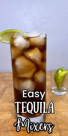 an easy tequila mixer recipe with ice and lime