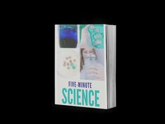 a book with the title five minute science written in blue and green on it's cover