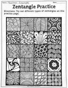 an adult coloring book with black and white patterns on the cover, which includes different shapes