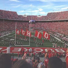 a football stadium filled with lots of people