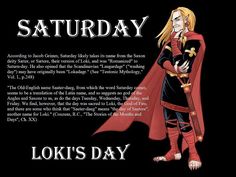 an image of a man in armor with the caption saying, saturday loki's day