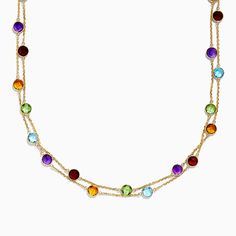 Effy 14K Yellow Gold Multi Gemstone Station Necklace, 28.93 TCW Effy Jewelry, Yellow Stone, Station Necklace, Choker Collar, Crown Jewels, Gold Yellow, Shopping List, Blue Topaz, Citrine