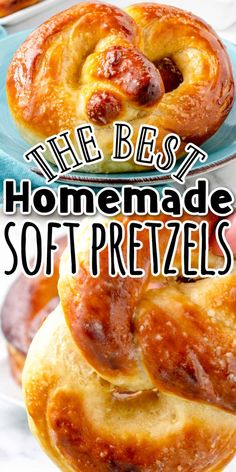 the best homemade soft pretzels are on top of each other and in between