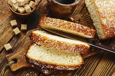 slices of bread sitting on top of a cutting board