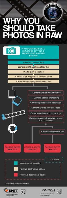 an info sheet with the words, why you should take photos in raw