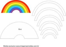 four rainbows are shown with the same color as each one in this paper cutout