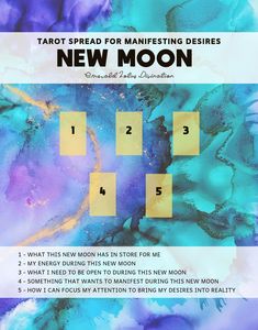 tarot spread for mahesing desses new moon with the words, what this moon has - in - store for me