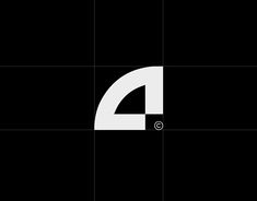 a black and white photo with the letter a in it's center surrounded by squares