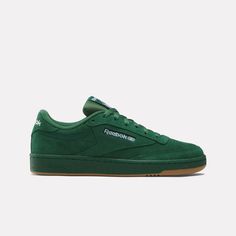 Dark Green Sneakers, White Reebok, Club C 85, Reebok Club C, Green Sneakers, Mens Club, Club C, Reebok Shoes, Clean Shoes