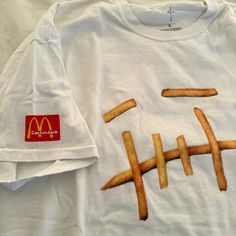 Travis Scott X Mcdonald’s Fry Tee Cactus Jack Large Never Worn Cactus, Mac, Travis Scott Mcdonald's, Cactus Jack, Travis Scott, Dream Closet, Color White, Tee Shirts, Mens Shirts