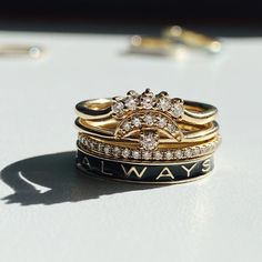 "Always" Gold Memory Ring – Black Enamel - Marrow Fine Victoria Era, Marrow Fine, Memory Ring, Ronald Mcdonald House, Dark Wedding, Dream Engagement, Dream Engagement Rings, Enamel Ring, Ring Black