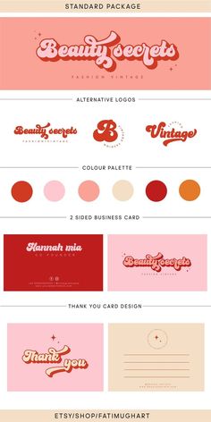 the different font styles and colors for logos, business cards, envelopes or brochures