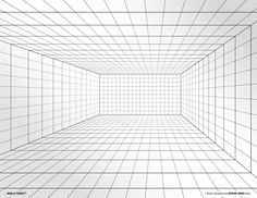 an empty room with lines going through it