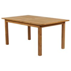 a square wooden table with two legs