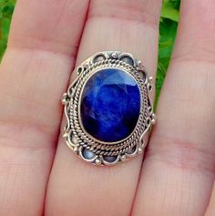 . Large Stone Rings, Large Stone, Blue Sapphire Ring, Victorian Design, Natural Blue Sapphire, Blue Sapphire Rings, Natural Sapphire, Stone Ring