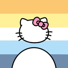 an image of a hello kitty wallpaper with the colors of the rainbow and blue