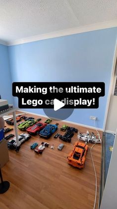 a room filled with lots of toy cars on top of a hard wood floor