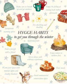 an illustration of hygge habitats to get you through the winter