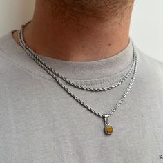 Tiger Eye Necklace Men, Etsy Jewellery, Minimalist Chain, Silver Necklace Simple, Necklace Mens, Small Necklace, Mens Necklace, Tough Girl, Mens Silver Necklace