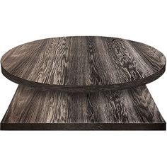 two tables made out of wood with one wooden table top and the other in black