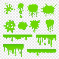 green paint splattered on a white background