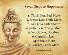 buddha saying seven steps to happiness