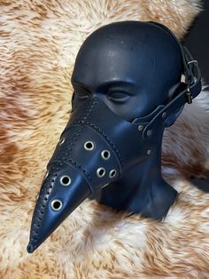 Genuine Leather Plague Mask, This is a half beak version  black leather and antique brass hardware Materials Used: 1.8-2mm Leather Wax Thread Rivets Buckle Eyelets Size - adjustable Plague Doctor Half Mask, Face Mask Costume, Hardware Materials, Plague Mask, Plague Doctor Mask, Doctor Mask, Mask Costume, Mask Black, Plague Doctor