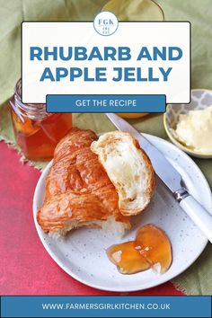 a white plate topped with an apple jelly