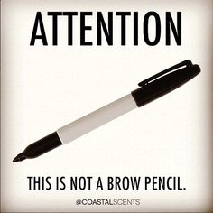 "Marker brows" are the #1 makeup no-no, according to our Facebook fans ... #Repin if you agree!   #makeup #funnymakeup #beauty #makeupnono #girls #photooftheday #funny #motd #makeuptip #followme #makeuptips #CoastalScents #smile Makeup Jokes, Brow Pencil, Brow Pencils, Makeup Addict, Make Me Happy, Make Me Smile, Free Food