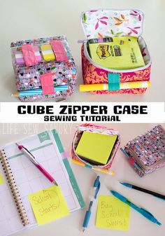 the zipper case sewing pattern is shown