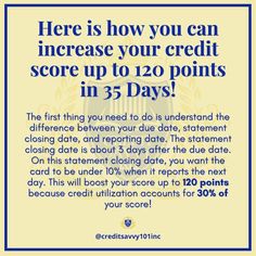 an advertisement with the text here is how you can increase your credit score up to 120 points in 3 days