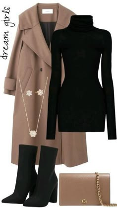 Short Dresses Winter Outfit, Modern Classy Outfits For Women, Pose For Dress Outfit, Outfit Goals Classy, Dark Feminine Outfits Formal, How To Dress For Christmas, Elegant Stylish Outfits, Jewelry For All Black Outfit, Black Christmas Outfit Classy