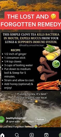 Clove Tea, Tea Remedies, Tea Health, Healing Tea, Home Health Remedies, Herbal Infusion, Food Quotes, Homemade Remedies