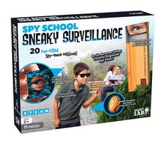 the spy school sneaky surveillance kit is in its box