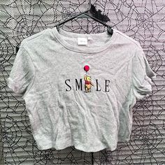 Small But Stretchy, Never Worn Only Tried On. Xl Disney Tops, Winnie The Pooh, Crop Top, Womens Tops, Crop Tops, Disney, Grey, Women Shopping, Color