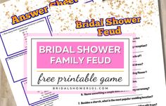 the bridal shower family game is shown