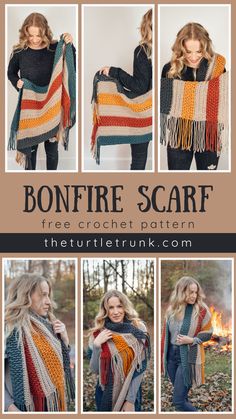 Free crochet scarf pattern. Fall Scarf Crochet, Beautiful Crochet Stitches, Crochet Scarf Free Pattern, Easy Crochet Scarf Pattern, Free Crochet Scarf, Easy Crochet Scarf, Scarf Free Pattern, Crochet Scarf Pattern, Crochet Scarf Pattern Free