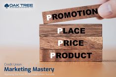 wooden blocks with the words promotion, place price product and marketing mastery written on them