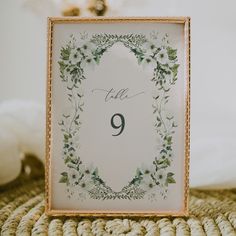 Sage Garden Table Number Card Reception Decor Editable Template Garden Table Numbers, Table Signs Wedding, Reception Table Number, Number Decor, Sage Garden, Table Number Card, Signing Table Wedding, Signs Wedding, Classic Fonts