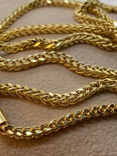 3.5MM 18k Real Gold square Franco chain , 10.05 gr , 23.5 inches,  3.5mm 18k Real Gold square Franco chain , 9.09 gr , 21.5 inches,  3.5mm 18k Real Gold square Franco chain , 8.30 gr , 19.5 inches,  3.5mm 3MM 18k Real Gold square Franco chain , 5.23 gr , 23.5 inches,  3mm 18k Real Gold square Franco chain , 4.70 gr , 21.5 inches,  3mm 18k Real Gold square Franco chain , 4.33 gr , 19.5 inches,  3mm This is a Trending Etsy Bestselling Franco Necklace. It is made with Authentic Genuine Solid 18K Gold. Easy to layer! Looks beautiful with your favorite charms or even if you wear it alone. BEST PRICE ON ETSY FOR SOLID 18kGOLD FRANCO NECKLACES! Premium lobster Hook for added safety! Priced to sell! Compare our prices to other similar sellers! Arrives in a GIFT BOX and includes FREE SHIPPING withi Gold Chain Photography, Gold Plated Wheat Chain Necklace, Gold Plated Wheat Chain Necklace As Gift, Gift Gold Plated Wheat Chain Necklace, Gold-plated Necklaces With Wheat Chain, Gold Plated Necklaces With Wheat Chain, Men's Necklace Gold, Gold Necklace For Men, Real Gold Chains