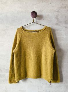 Caroline classic raglan sweater in yellow, made in Önling no 1 merino wool, the front Nordic Sweaters, Knitting Kit, Raglan Sweater, Knitting Kits, Crochet Hook Sizes, Sweater Knitting Patterns, Classic Elegant, Neon Yellow, Knitting Designs