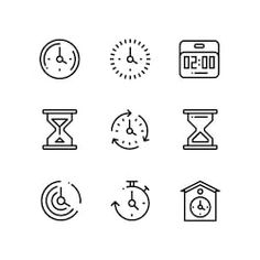 different clocks and timers on white background - miscellaneous objects / items are grouped in separate layers