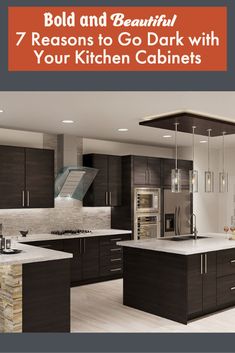 a kitchen with brown cabinets and white counter tops