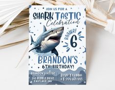 a birthday card with a shark on it