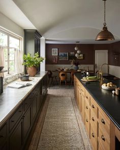 the kitchen is clean and ready to be used as a dining room or family room