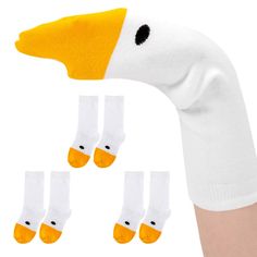 PRICES MAY VARY. Unique design- These unisex goose socks are innovative goose head socks, which is lovely and special, making your feet look like the head of goose. What an interesting design! Whoever wear our goose head socks, they will be the most lovely and fashionable socks in their neighborhood. They are gorgeous appearance and high quality products, worth your purchase. High quality material- Our goose head socks are made of high- quality cotton so that they are soft and warm, keeping your Head Sock, Walpapers Cute, Silly Socks, Sock Puppets, Socks Funny, Sock Animals, Funny Socks, Gifts For Your Mom, Unisex Gifts