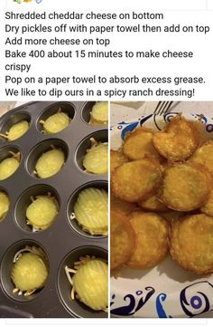 some food is in a muffin tin and another photo has been posted on twitter