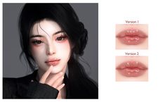 an animated image of a woman's lips with different stages of makeup on her face