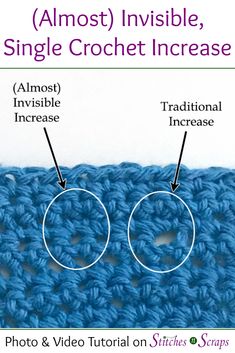 the crochet stitch is shown with two circles on each side and one circle at the